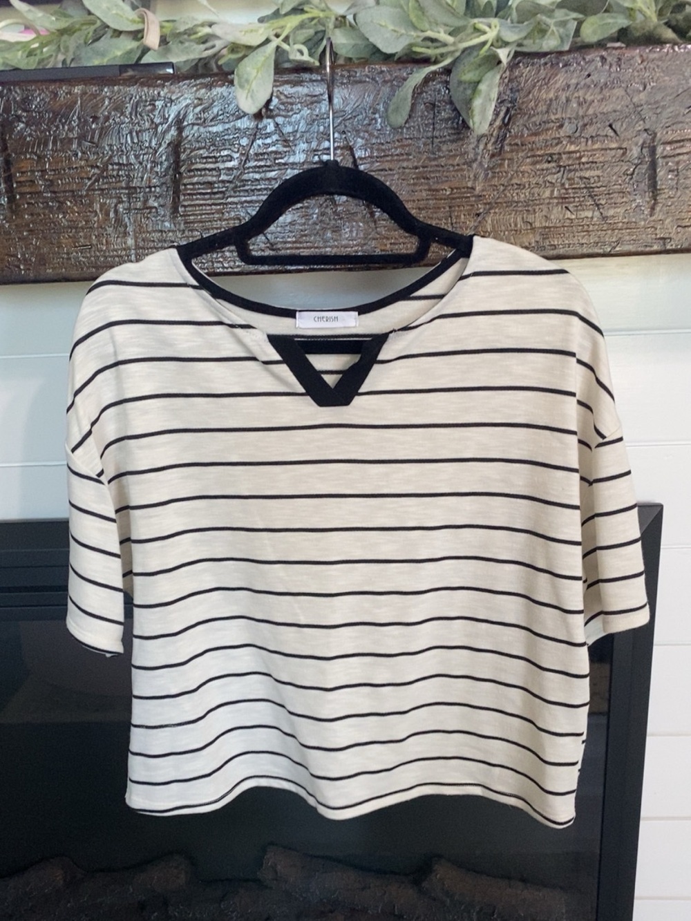 Citizen Black & White Striped Short Sleeve Tee